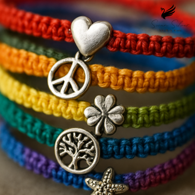 cách làm vòng tay may mắn handmade nhiều màu sắc